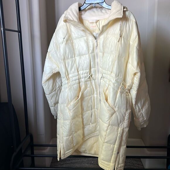 Free People Patricia Packable Poncho Puffer Jacket Coat Parka Ivory XS - Picture 4 of 7